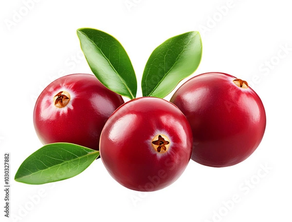 Fototapeta Cranberries isolated on transparent background. Png format. Sweet berries