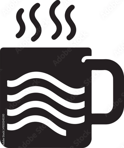 Obraz Coffee cups icons silhouette vector  