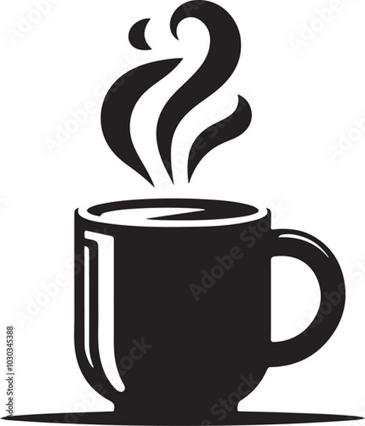 Obraz Coffee cups icons silhouette vector  