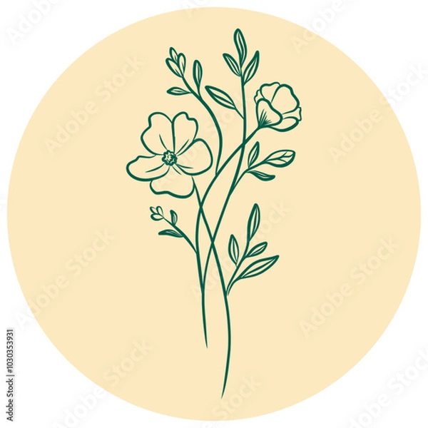 Fototapeta Botanical Circle Vector