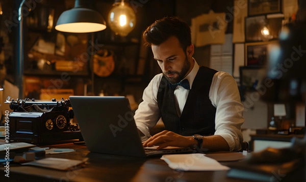 Fototapeta Dynamic Business and Investment Scenes: Entrepreneurs Navigating Markets in Modern, Natural, and Luxury Environments