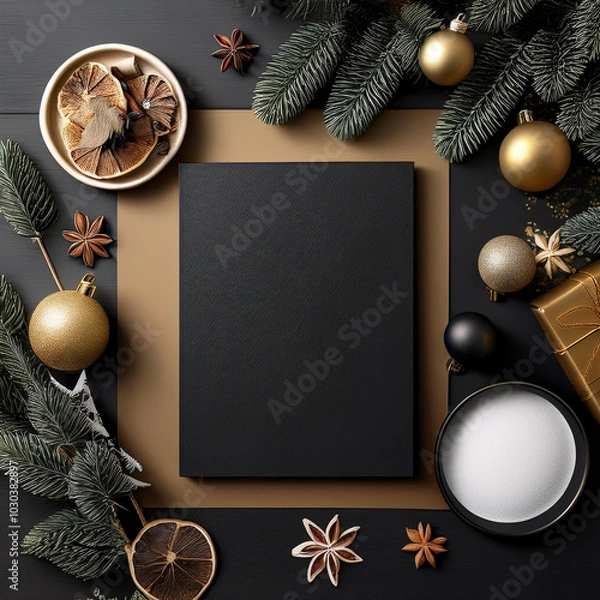 Obraz Christmas Black Frames Signs Mockpus