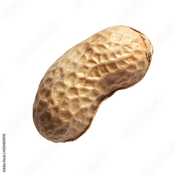 Fototapeta Single Peanut Shell Close Up With Striped Background
