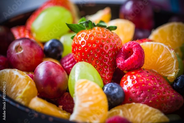 Obraz dish full various fresh colorful fruits