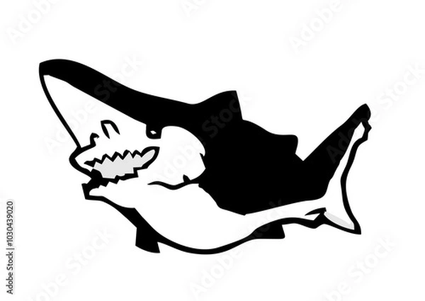 Obraz black and white shark