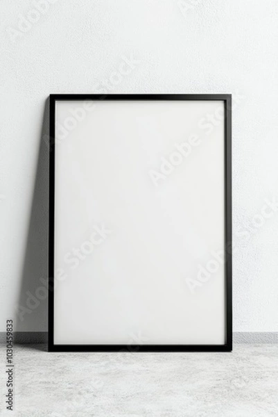 Fototapeta Modern Picture Frame with Shadow Gap on White Background, Ideal for Product Display or Home Decor Generative AI