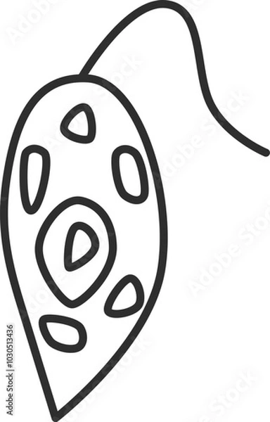 Fototapeta 線画微生物単品アイコン　ミドリムシ