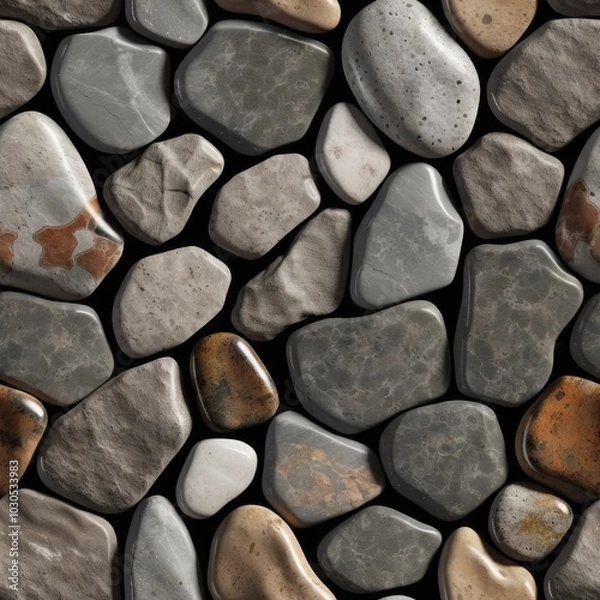 Obraz Seamless river stone pattern, ideal for backgrounds and digital art