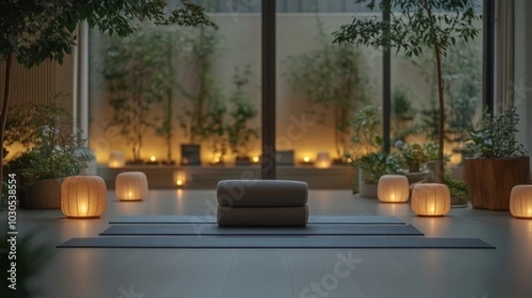 Fototapeta Yoga Studio with Lanterns.