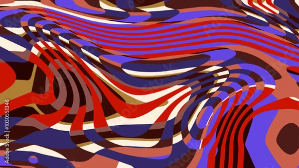 Obraz Vector liquid abstract background. Bright multicolor backdrop with stripes