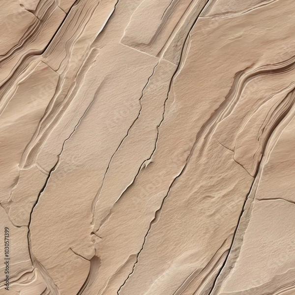 Obraz Seamless natural sand stone texture with deep cracks and layers.