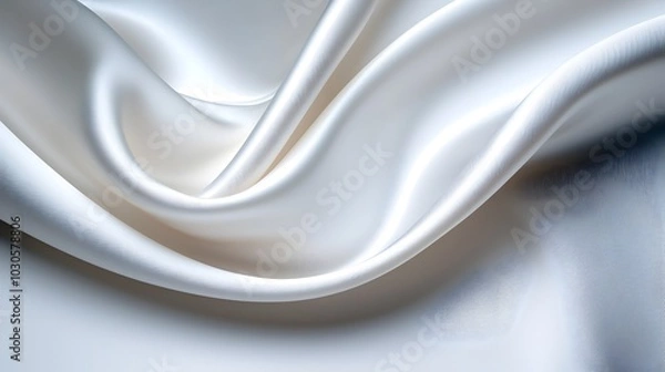 Fototapeta Stunning minimalist white silk texture with soft flowing and elegant folds showcasing a subtle serene and delicate aesthetic