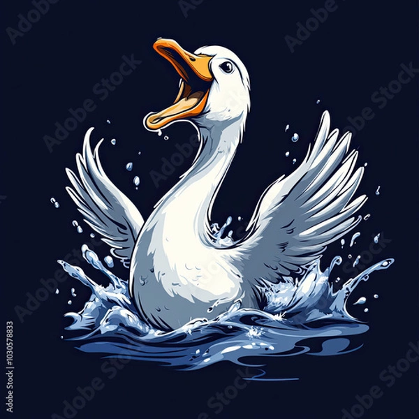 Fototapeta Beautiful Goose Logo, Geese Design for Your Corporate and Business Graphic Resource or Creative Project, Ai Generative