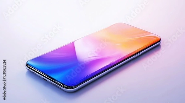 Fototapeta mobile phone isolated on white