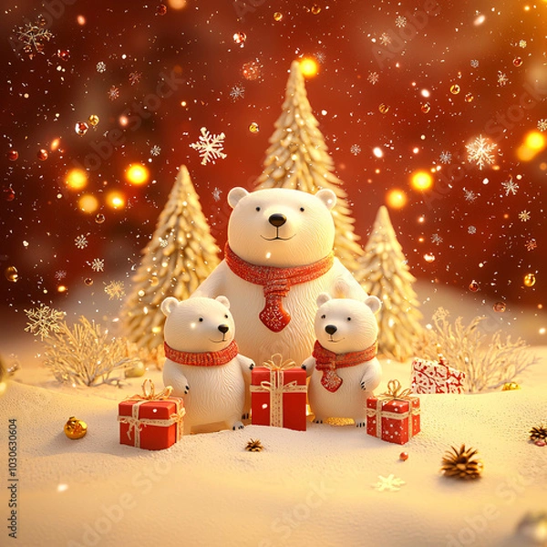 Fototapeta Christmas bear