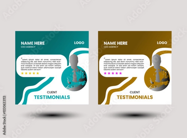 Fototapeta Modern creative client testimonial design template