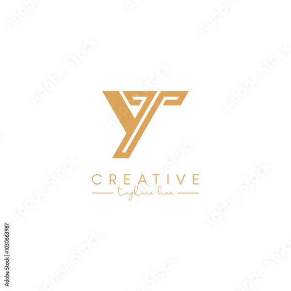 Obraz Alphabet YT TY Letter Artistic Logo Design. Initial Based Vector Template.