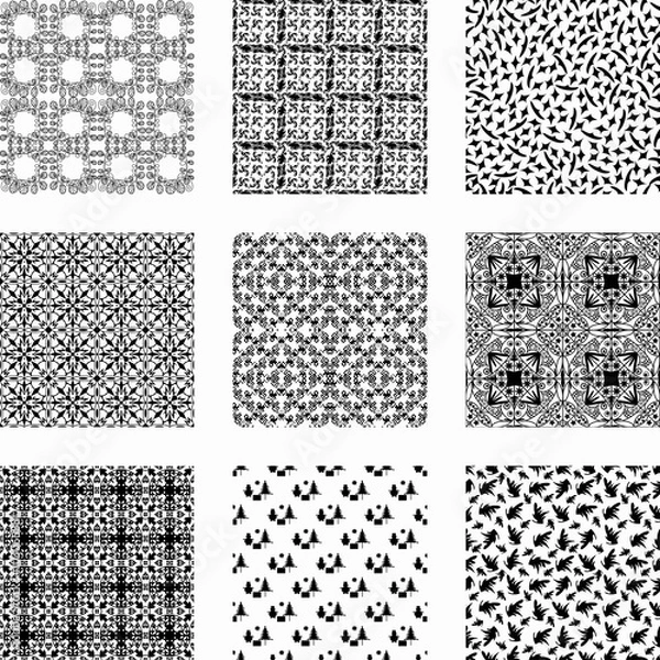 Fototapeta 9 Universal different vector seamless patterns