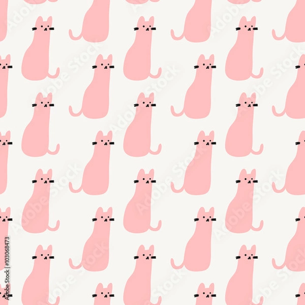 Fototapeta seamless cat pattern