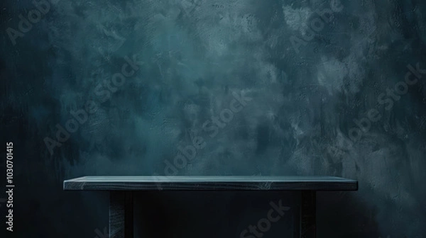 Obraz dark background wall with empty table, for montage of product.