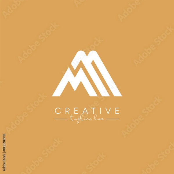 Obraz Alphabet M MM Letter Artistic Stylish Logo Design. Initial Based Vector.