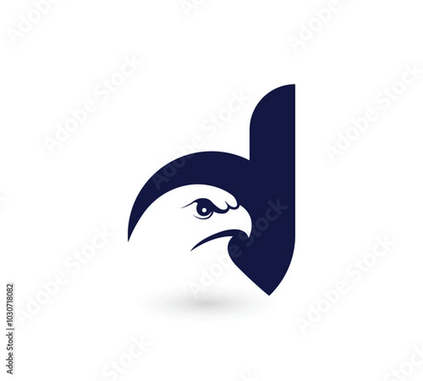 Fototapeta Initial D eagle logo vector template