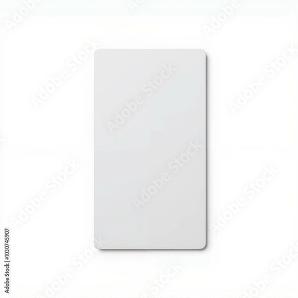 Fototapeta A plain white rectangular card displayed on a clean background, emphasizing simplicity and minimalism.