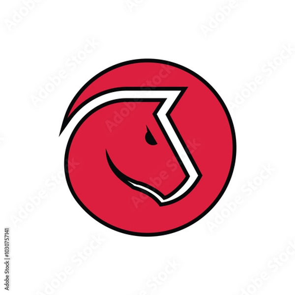 Obraz red head horse - vector illustration for design - logo template or mascot