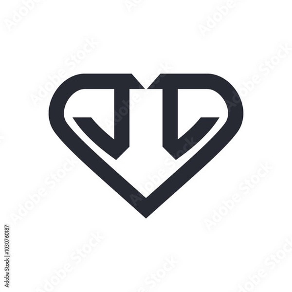 Obraz horse heart logo design. love with horse head vector template