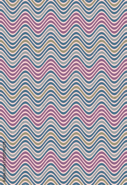 Obraz Abstract waves seamless pattern. Colorful horizontal curve stripes background.