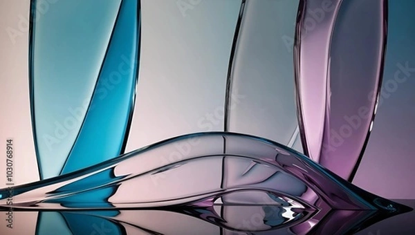 Fototapeta A stylish glass vase adorned with a captivating blue and purple pattern, adding a touch of elegance to any setting.