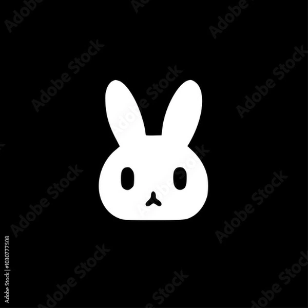 Obraz Bunny Face | Minimalist and Simple Silhouette - Vector illustration