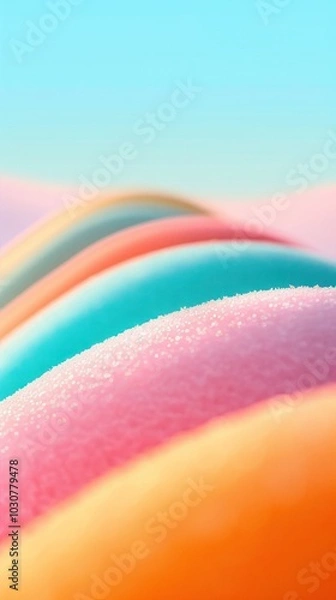 Fototapeta Frosty New Year design with a subtle snow-covered landscape and a pastel sky, ideal for placing text in the top section