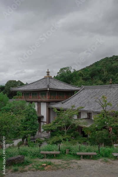 Obraz chinese temple in the mountains