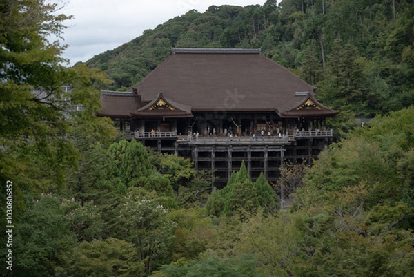 Obraz Temple in Japan on a cloudy day