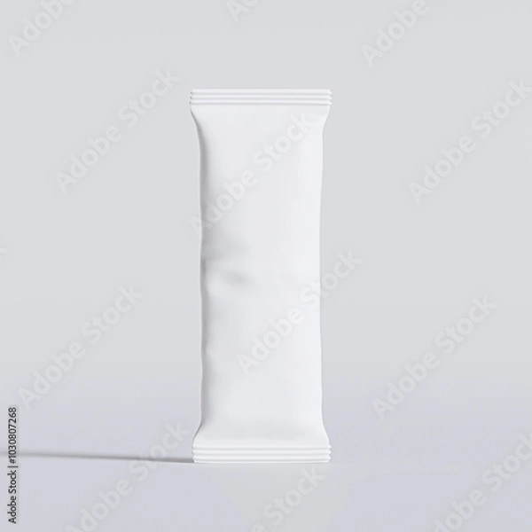 Fototapeta Bar packaging white color realistic 3D render illustration for mockup collection