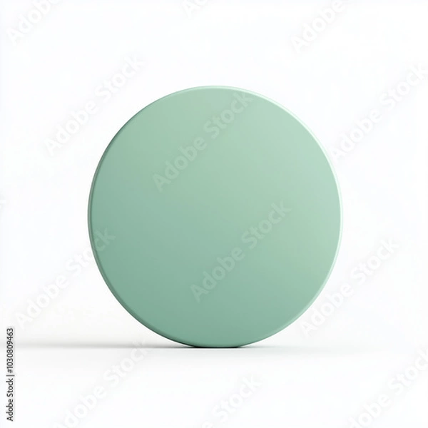 Fototapeta 3D mint-colored circle on a white background