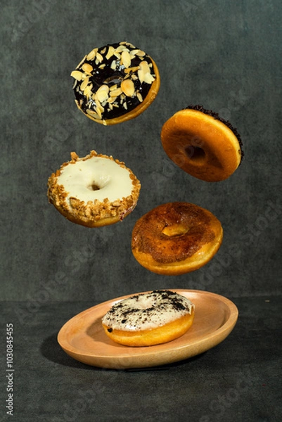 Obraz donuts with various flavors, with sweet and savory flavors