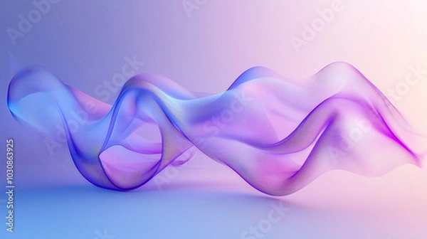 Fototapeta Artistic 3D design abstract background with fluid curves in a gradient from purple-red to purple-blue, creating a dynamic feel suitable for contemporary backgrounds.