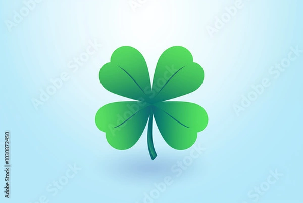 Fototapeta Flat vector of icon shamrock leaf or four leaf clover