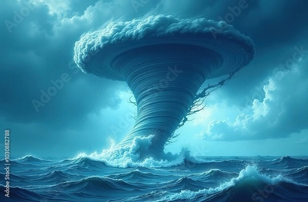 Fototapeta Tornado, storm, whirlwind twister, cyclone whirlpools set. Windy or stormy weather, thunderstorm meteorology forecast vector symbols, blizzard blow, typhoon or hurricane wind white twisters