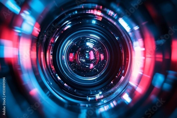 Fototapeta Red and Blue Lens Flare Abstract Background2