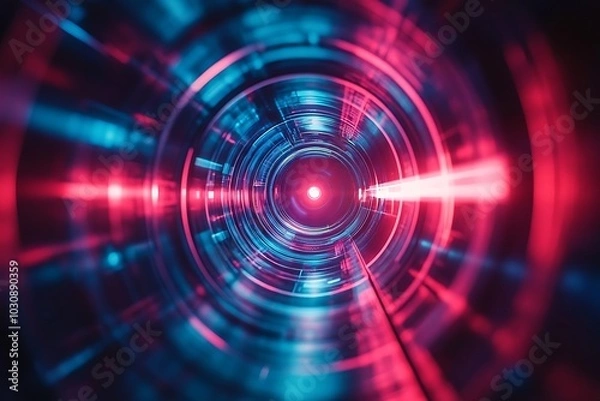 Fototapeta Red and Blue Lens Flare Abstract Swirl Pattern