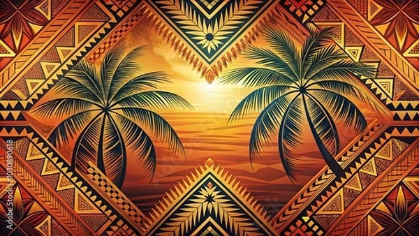 Obraz abstract tropical background with samoan art