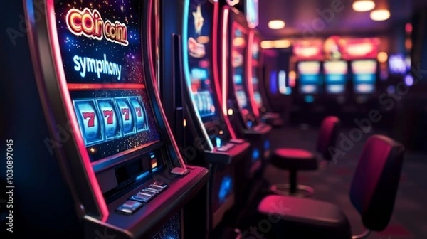 Fototapeta Immersive slot machine with sound vibration light for dynamic experience