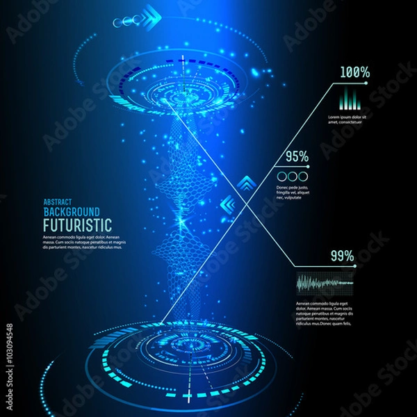 Fototapeta Futuristic interface, HUD,  imfographics ,vector 