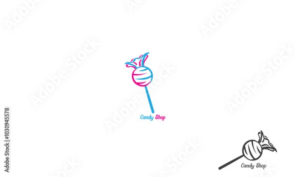 Obraz lolipop candy shop cute simple logo