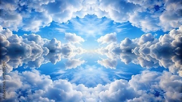 Obraz white and blue clouds against a bright sky