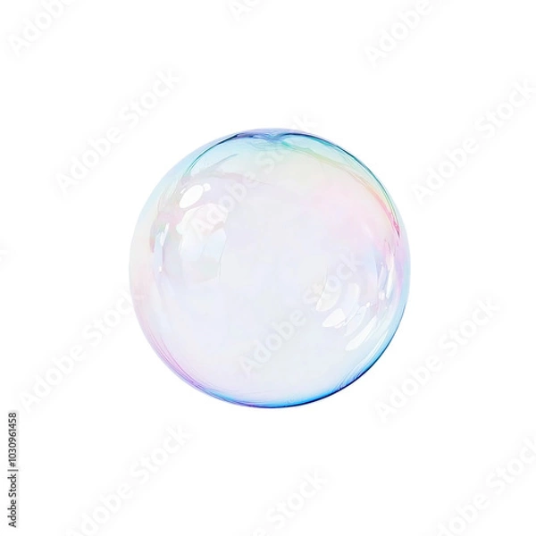 Fototapeta Colorful Soap Bubble Floating in the Air with a Beautiful Reflection