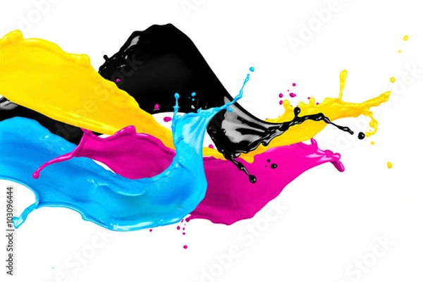 Obraz Rozchlapać CMYK dziki kolor na białym tle